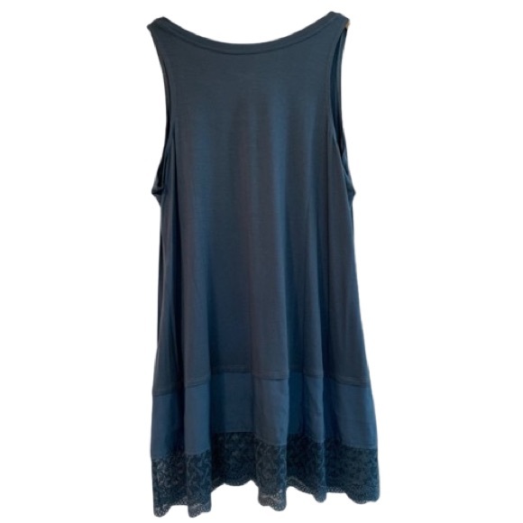 ❗️Final Price❗️LOGO LAYERS Knit Tank Top Lace Hem Tunic Length Plus Size 1X - Picture 5 of 10